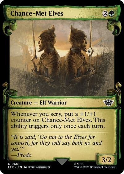 Chance Met Elves Showcase Scrolls Universes Beyond: The Lord of the Rings: Tales of Middle-earth Magic card