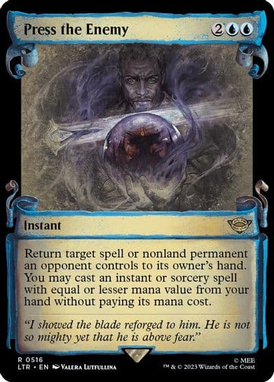 Press the Enemy Showcase Scrolls Universes Beyond: The Lord of the Rings: Tales of Middle-earth Magic card