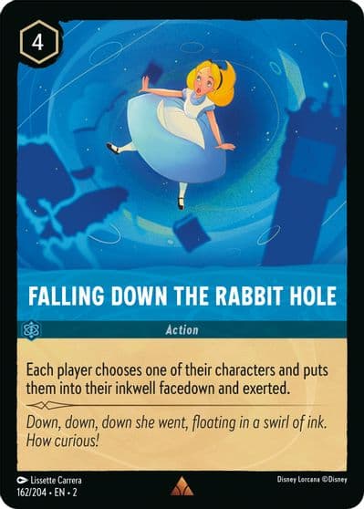 Falling Down the Rabbit Hole Rise of the Floodborn Lorcana card