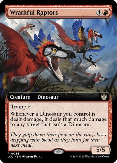 Wrathful Raptors Extended Art Commander: The Lost Caverns of Ixalan Magic card