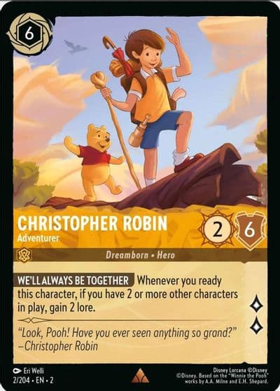 Christopher Robin Adventurer Rise of the Floodborn Lorcana card
