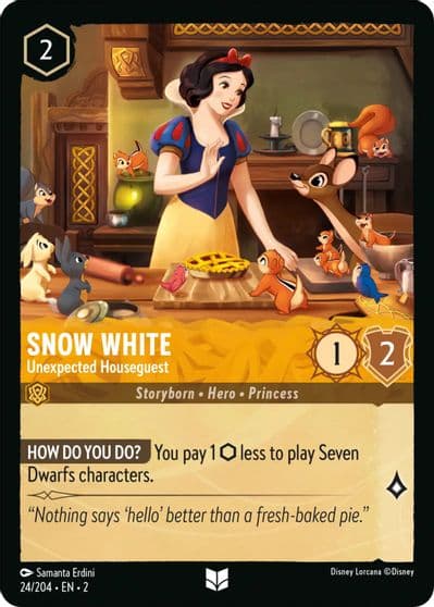 Snow White Unexpected Houseguest Rise of the Floodborn Lorcana card