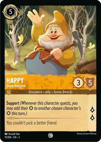 Happy Good Natured Rise of the Floodborn Lorcana card
