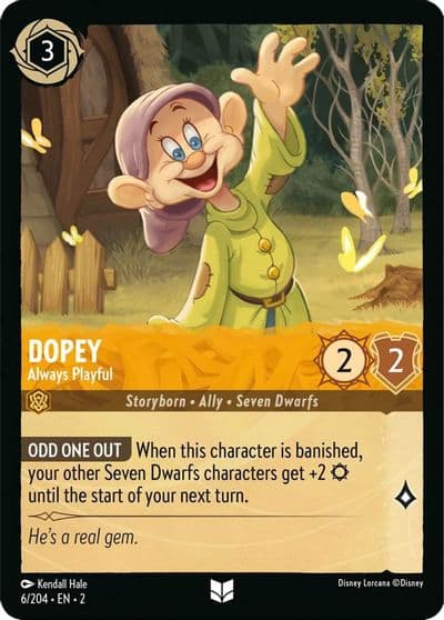 Dopey Always Playful Rise of the Floodborn Lorcana card