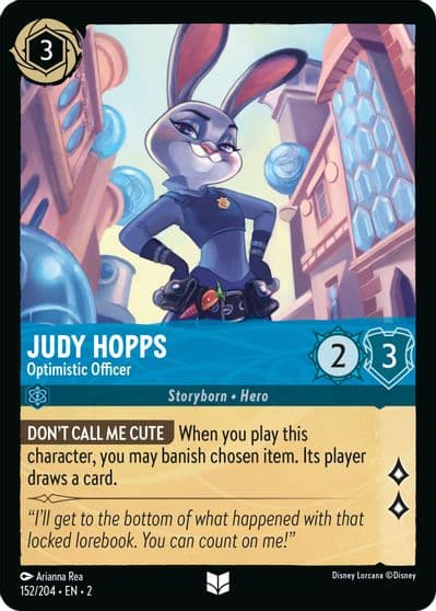 Judy Hopps Optimistic Officer Rise of the Floodborn Lorcana card