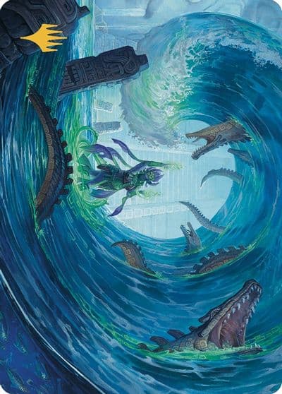 Wave Goodbye Art Card Gold Stamped Planeswalker Symbol Art Series: The Lost Caverns of Ixalan Magic card