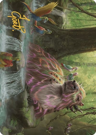 Basking Capybara Art Card Gold Stamped Signature Art Series: The Lost Caverns of Ixalan Magic card
