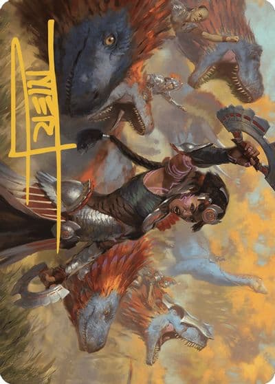 Huatli Poet of Unity Art Card Gold Stamped Signature Art Series: The Lost Caverns of Ixalan Magic card