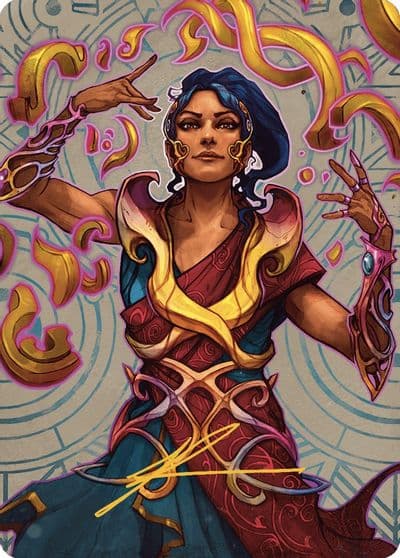Saheeli the Suns Brilliance Art Card Gold Stamped Signature Art Series: The Lost Caverns of Ixalan Magic card