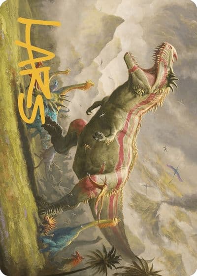 Ghalta Stampede Tyrant Art Card Gold Stamped Signature Art Series: The Lost Caverns of Ixalan Magic card