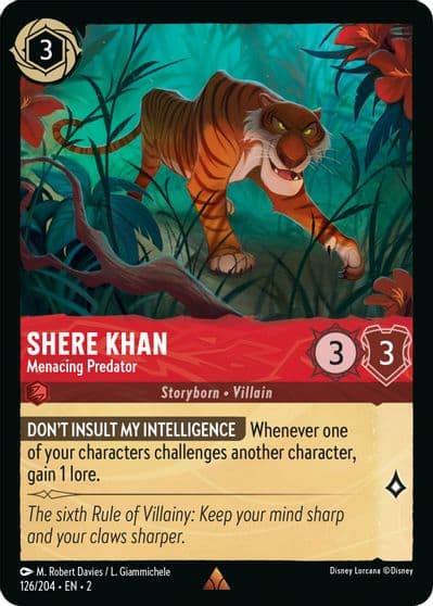 Shere Khan Menacing Predator Rise of the Floodborn Lorcana card