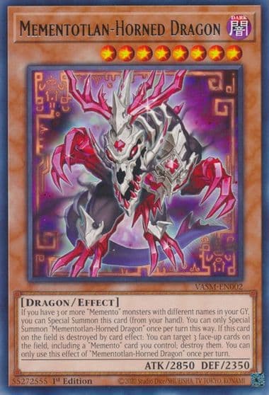 Mementotlan Horned Dragon Valiant Smashers Yu-Gi-Oh! card