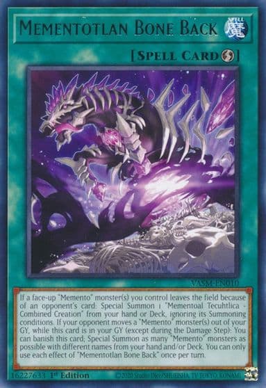 Mementotlan Bone Back Valiant Smashers Yu-Gi-Oh! card