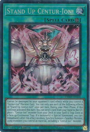 Stand Up Centur Ion CR Valiant Smashers Yu-Gi-Oh! card
