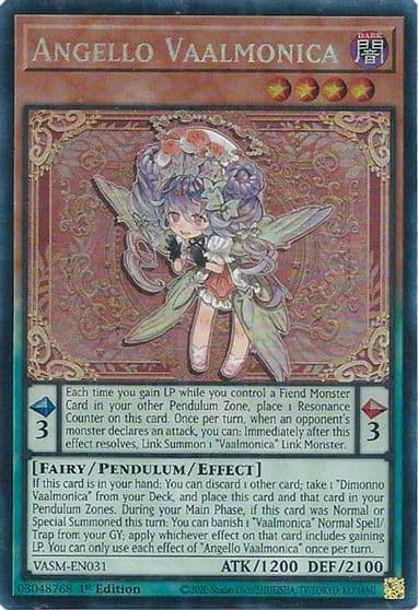 Angello Vaalmonica CR Valiant Smashers Yu-Gi-Oh! card
