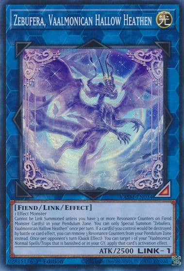 Zebufera Vaalmonican Hallow Heathen Valiant Smashers Yu-Gi-Oh! card