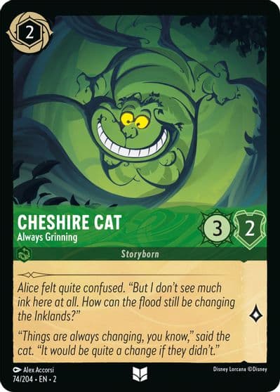 Cheshire Cat Always Grinning Rise of the Floodborn Lorcana card