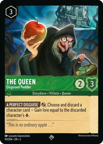 The Queen Disguised Peddler Rise of the Floodborn Lorcana card