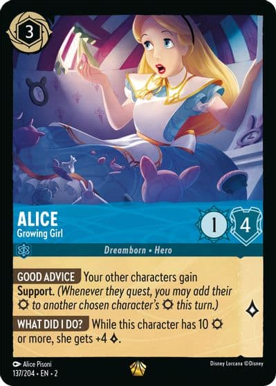 Alice Growing Girl Rise of the Floodborn Lorcana card