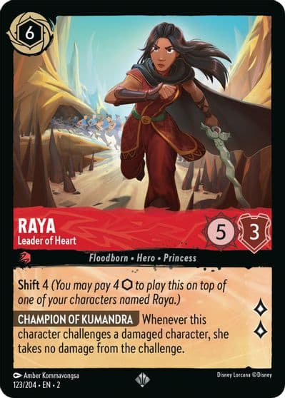 Raya Leader of Heart Rise of the Floodborn Lorcana card