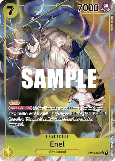 Enel 100 Alternate Art Awakening of the New Era One Piece card
