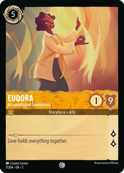 Eudora Accomplished Seamstress Rise of the Floodborn Lorcana card
