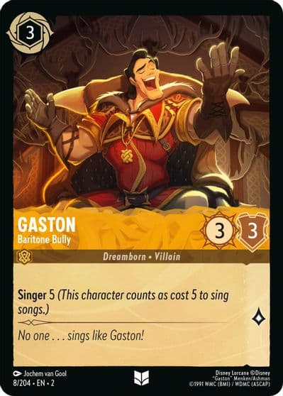 Gaston Baritone Bully Rise of the Floodborn Lorcana card