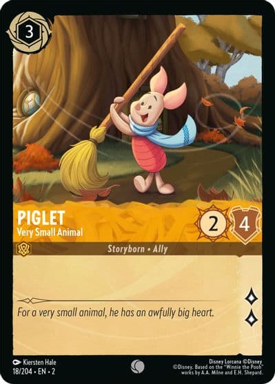 Piglet Very Small Animal Rise of the Floodborn Lorcana card