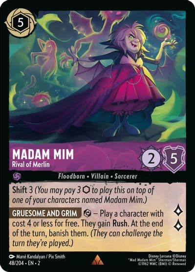 Madam Mim Rival of Merlin Rise of the Floodborn Lorcana card