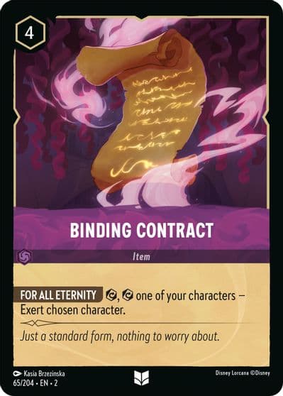 Binding Contract Rise of the Floodborn Lorcana card