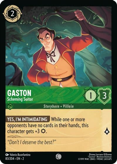 Gaston Scheming Suitor Rise of the Floodborn Lorcana card