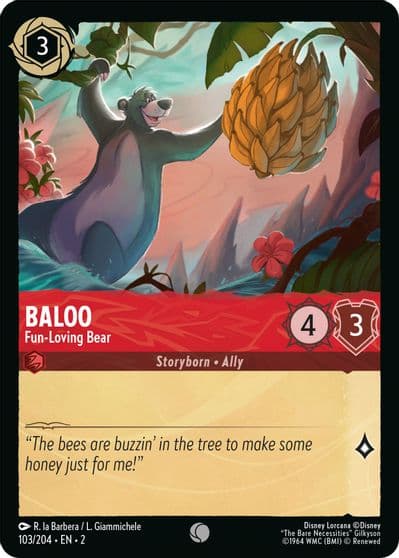 Baloo Fun Loving Bear Rise of the Floodborn Lorcana card