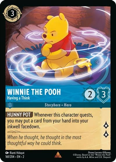 Winnie the Pooh Having a Think Rise of the Floodborn Lorcana card