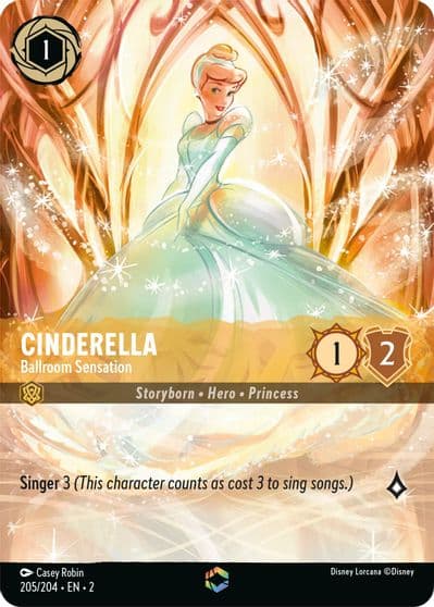 Cinderella Ballroom Sensation Enchanted Rise of the Floodborn Lorcana card