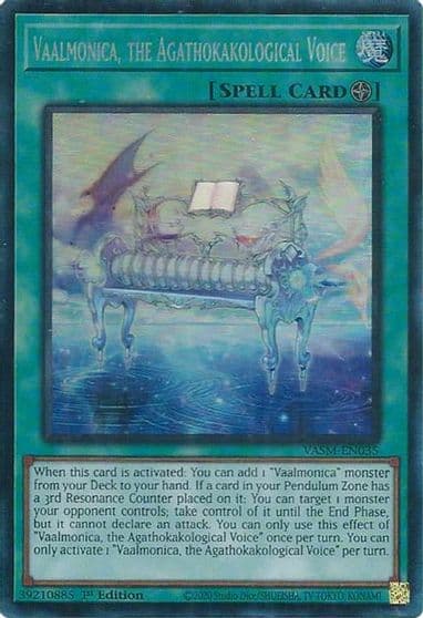 Vaalmonica the Agathokakological Voice CR Valiant Smashers Yu-Gi-Oh! card