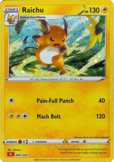 Raichu Trading Card Game Classic Pokemon card