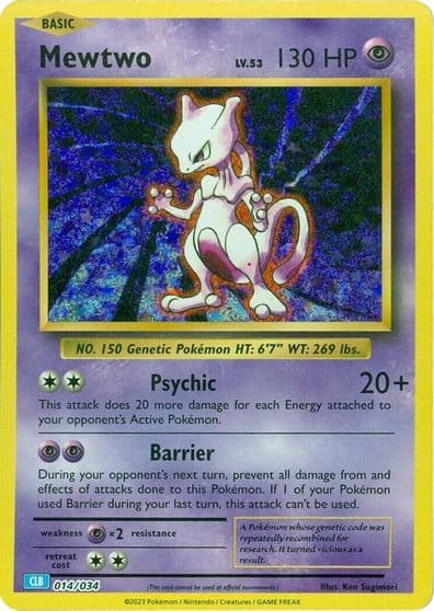 Mewtwo Trading Card Game Classic Pokemon card