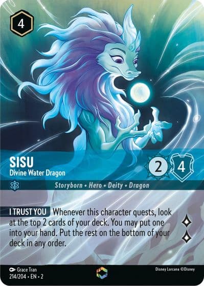 Sisu Divine Water Dragon Enchanted Rise of the Floodborn Lorcana card
