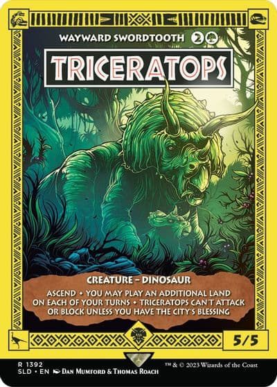 Triceratops Wayward Swordtooth Secret Lair Drop Series Magic card