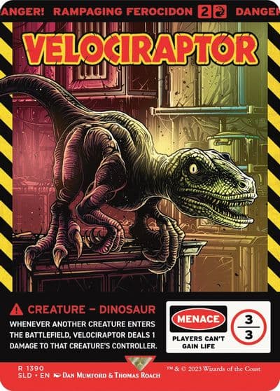Velociraptor Rampaging Ferocidon Secret Lair Drop Series Magic card
