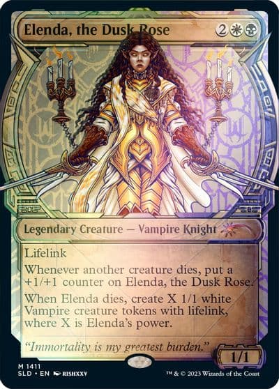 Elenda the Dusk Rose Rainbow Foil Secret Lair Drop Series Magic card