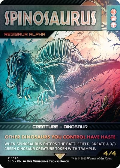 Spinosaurus Regisaur Alpha Rainbow Foil Secret Lair Drop Series Magic card