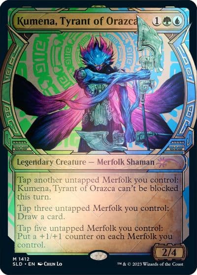 Kumena Tyrant of Orazca Rainbow Foil Secret Lair Drop Series Magic card