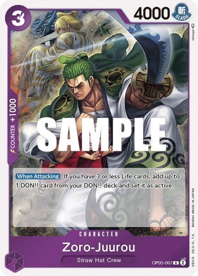 Zoro Juurou Awakening of the New Era One Piece card