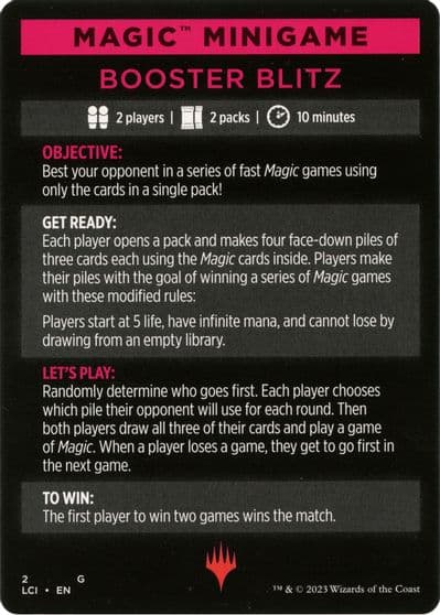 Magic Minigame Booster Blitz The Lost Caverns of Ixalan Magic card
