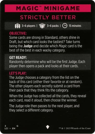 Magic Minigame Strictly Better The Lost Caverns of Ixalan Magic card