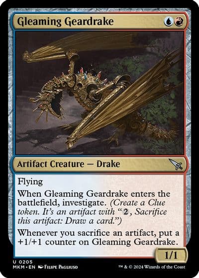Gleaming Geardrake Murders at Karlov Manor Magic card