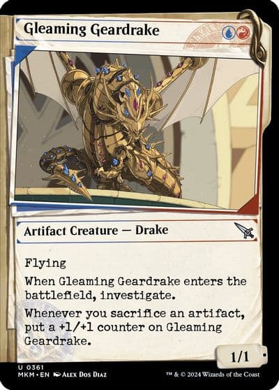 Gleaming Geardrake Showcase Murders at Karlov Manor Magic card