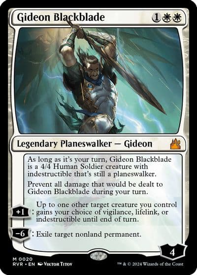 Gideon Blackblade Ravnica Remastered Magic card