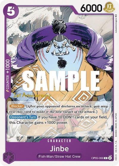 Jinbe Awakening of the New Era: 1st Anniversary Tournament Cards One Piece card